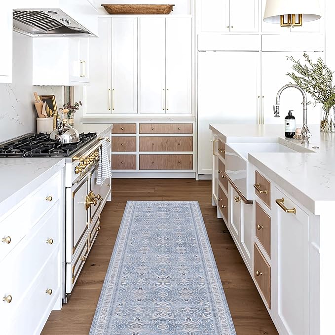 Fame Living Washable Area Rug. Modern Farmhouse. Vintage. Turkish. Bohemian. Distressed. Oriental. Traditional. Rugs for Living Room. Dining. Bedroom. Office. Entryway. Foyer. (866CBl, 2'5" x 6'5")