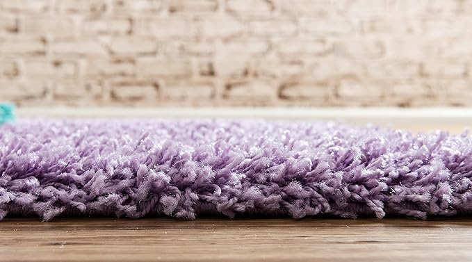 Unique Loom Solid Shag Collection Area Rug (2' 7" x 10' Runner, Lilac)