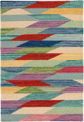 Dash and Albert Hotline Wool Area Rug - 2.5' x 8' Runner Multicolor Geometric Multi Handwoven Accent Rug - Durable, Low Pile - Premium Luxury Hotel Quality Soft Breathable Hypoallergenic Machine