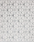 Rugs.com Lattice Trellis Collection Rug – 8' x 10' White Low-Pile Rug Perfect for Living Rooms, Large Dining Rooms, Open Floorplans