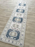 Fame Living Faded Oushak Rug, Turkish Vintage Floral Pastel Large Oversized Area Rugs for Living Room Dining Bedroom Kitchen Bathroom Nursery (848CrNv, 2'5" x 13')