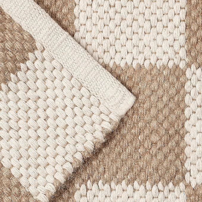 REDEARTH · Jute Cotton Area Rug - 2'x6' Rectangular Rug, Sustainable Handwoven, Non-Shedding, Soft & Durable – Reversible, Neutral Tones for Home Décor in Living Room, Dining Room, Bedroom, Set of 2