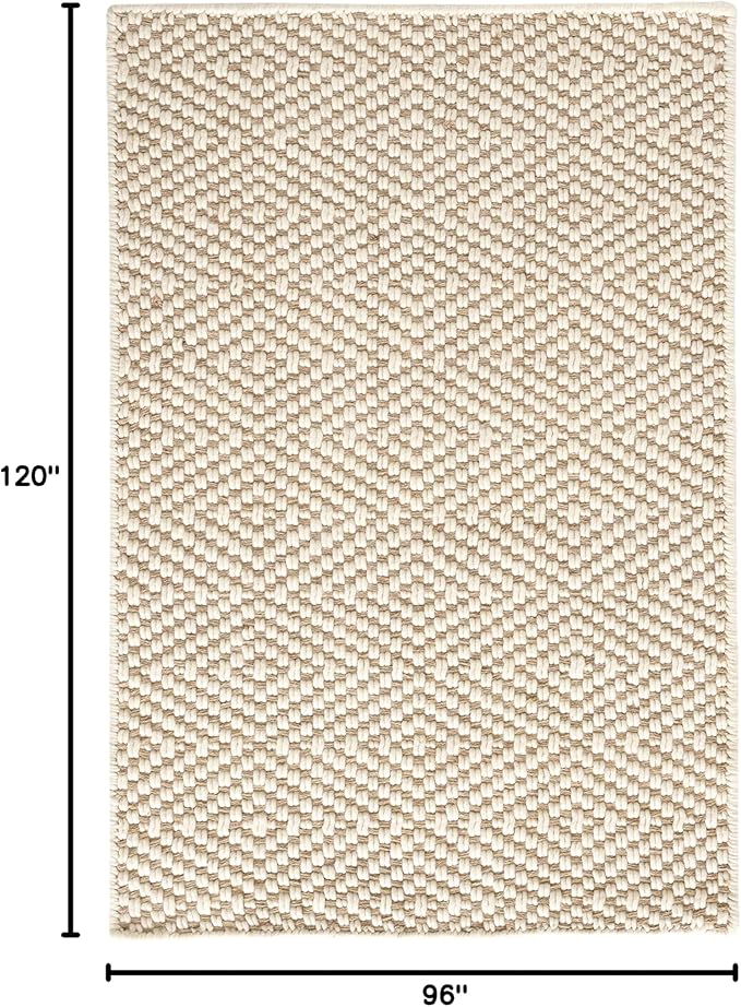 Dash and Albert Cocchi Handwoven Wool Rug, 7.5 X 9.5 Feet, Neutral Geometric Pattern - Premium Luxury Hotel Quality Soft Breathable Hypoallergenic Machine Washable Easy Care All Season Comfortable