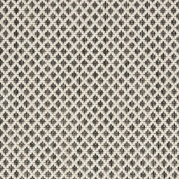 Nourison Home Courtyard Ivory Charcoal 6' x Square Area Rug - Easy Clean, Non Shedding, Bed Room, Living Room, Dining Room, Kitchen (6' x Square)