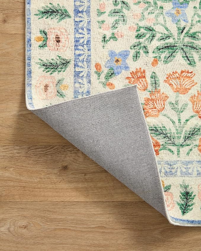 Loloi Rifle Paper Co. Eden Collection EDE-02 Mughal Garden Cream 3'-6" x 5'-6" Accent Rug feat. CloudPile™