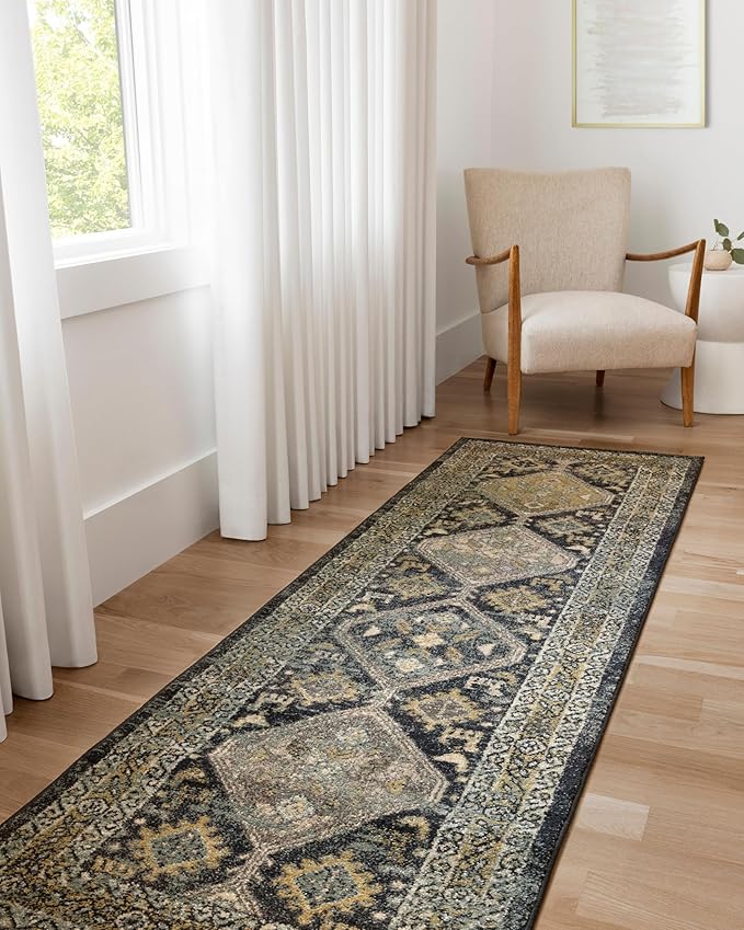 Loloi Jocelyn Collection JOC-02 Navy/Blue 2'-3" x 7'-6" .38" Thick Runner Rug