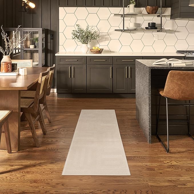 Nourison Home Nordic Taupe 2' x 6' Area Rug - Easy Clean, Non Shedding, Bed Room, Living Room, Dining Room, Kitchen (6' Runner)
