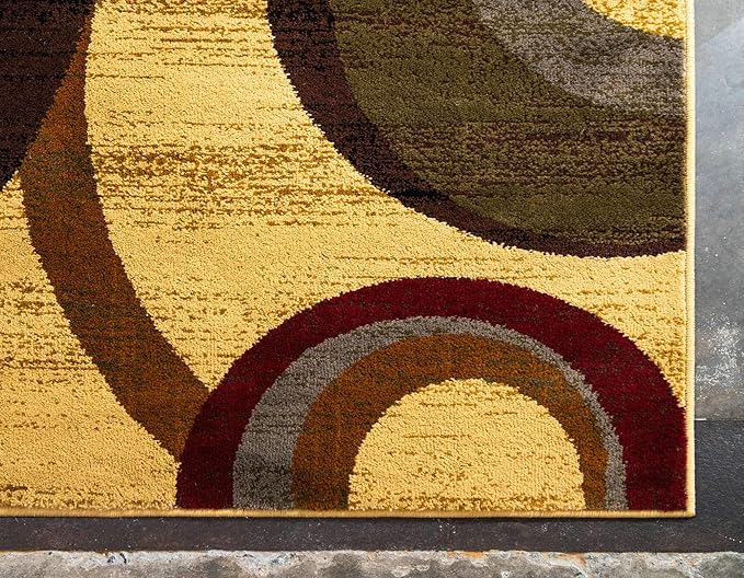 Unique Loom Barista Collection Area Rug - Kona (5' 3" x 8' Rectangle, Beige/ Black)