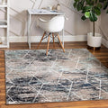 Unique Loom Trellis Frieze Collection Area Rug - Geometric (7' Square, Blue Multi/ Ivory)