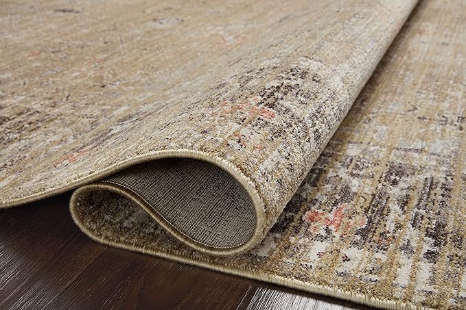 Loloi Magnolia Home by Joanna Gaines Millie Collection MIE-03 Gold/Charcoal 3'-6" x 5'-6", .25" Pile Height, Accent Rug