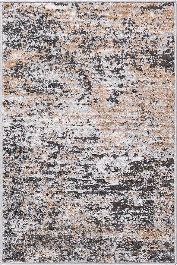 Rugs.com Leipzig Collection Area Rug – 2X3 Beige Low-Pile Rug Perfect for Entryways, Kitchens, Breakfast Nooks, Accent Pieces