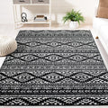 SAFAVIEH Tulum Collection Area Rug - 5'3" x 7'6", Black & Ivory, Moroccan Boho Tribal Design, Non-Shedding & Easy to Clean, Ideal for Living Room, Bedroom, Dining Space (TUL272Z)