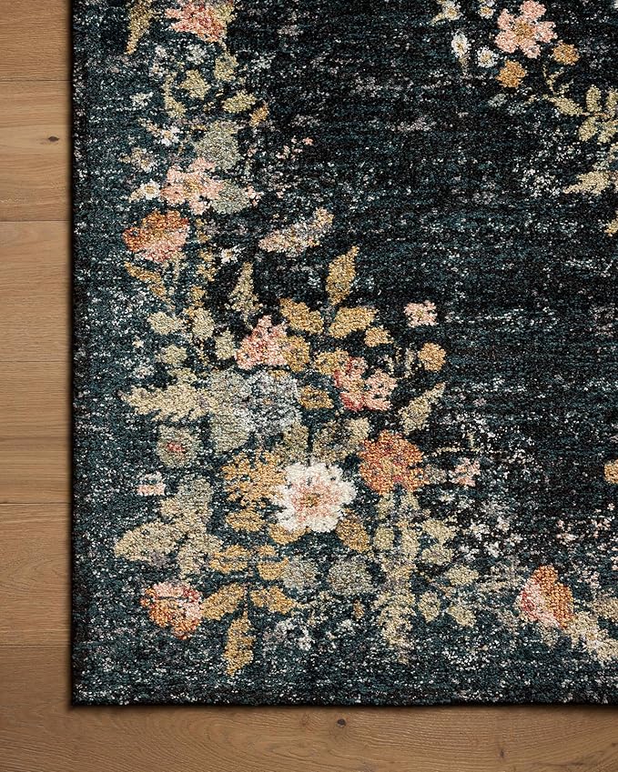 Loloi Rifle Paper Co. Laurel Collection LAU-01 Dark Navy 2'-8" x 10' Runner Rug