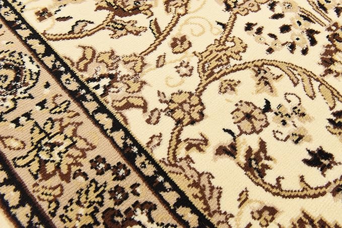 Unique Loom Sialk Hill Collection Area Rug - Washington (4' 1" x 6' 1" Rectangle Ivory/Black)