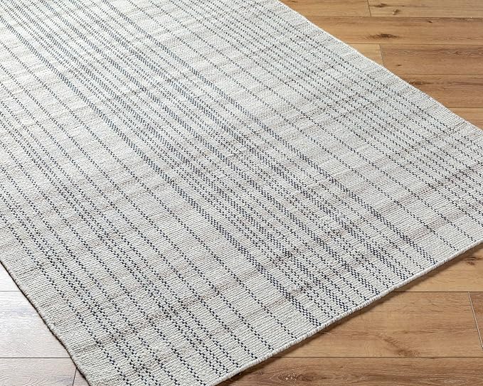 Mark&Day Wool Rugs, 6x9 Ishaq Cottage Slate Area Rug, Grey Silver Carpet for Living Room, Bedroom or Kitchen (6' x 9')