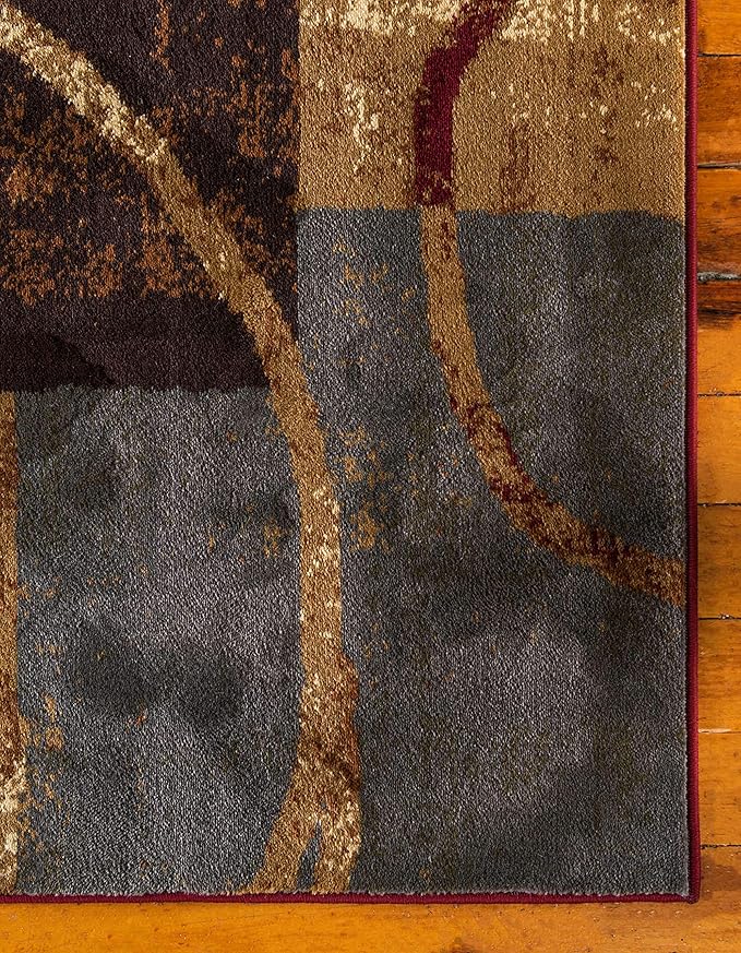 Unique Loom Barista Collection Area Rug - Kouillou (7' 10" x 10' Rectangle, Multi/ Brown)