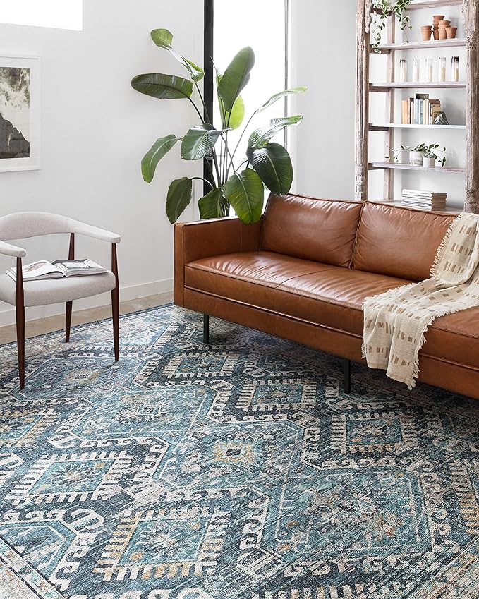 Loloi Skye Collection SKY-03 Denim/Natural 8'-0" x 8'-0" Round Area Rug