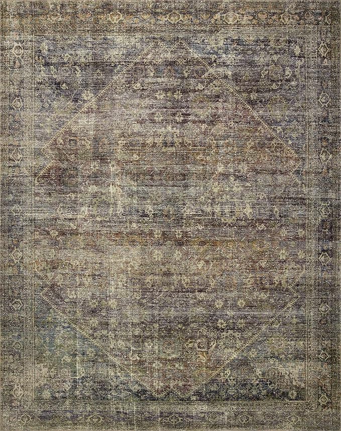 Loloi Amber Lewis Morgan Collection MOG-05 Spice/Lagoon 7'-3" x 9'-3" 38" Thick Area Rug feat. CloudPile, Neutral, Room Décor, Vintage Inspired, Livingroom, Bedroom, Dining Area