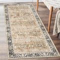 ReaLife Rugs Machine Washable Area Rug - Living Room Bedroom Bathroom Kitchen Entryway Office - Padded Low Pile Stain Resistant Premium - Boho Farmhouse Vintage - BEV - Beige Tan Brown 2'6" x 10'