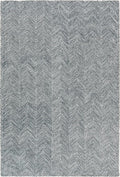 Modern Herringbone Chevron Collection Handcrafted Wool Area Rug - Durable, Zigzag Pattern, for High Traffic, Contemporary Design for Living Room, Bedroom, Dining Room Decor (Denim Blue, 8' x 11')
