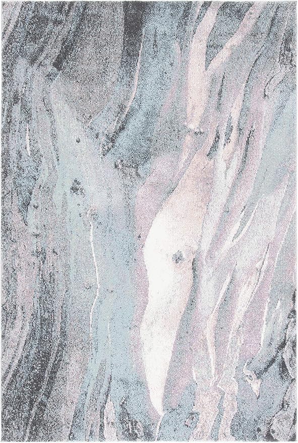 SAFAVIEH Glacier Collection Accent Rug - 2'3" x 4', Pink & Blue, Modern Abstract Design, Non-Shedding & Easy Care, Ideal for High Traffic Areas in Entryway, Living Room, Bedroom (GLA126U)