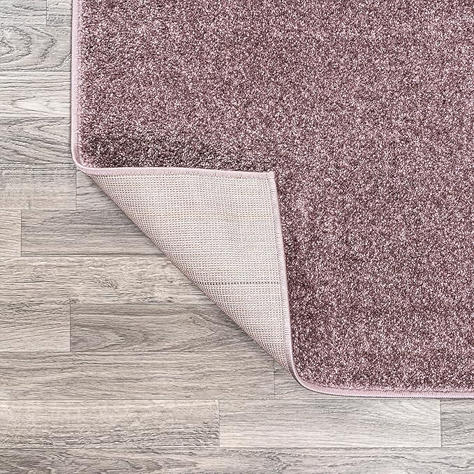 Eyely UES100R-210 Supersoft Haze Solid Low-Pile Indoor Runner Rug Casual;Contemporary;Solid;Traditional, Bedroom, Kitchen, Living Room, Easy-Cleaning, Non-Shedding, 2 X 10, Light Purple