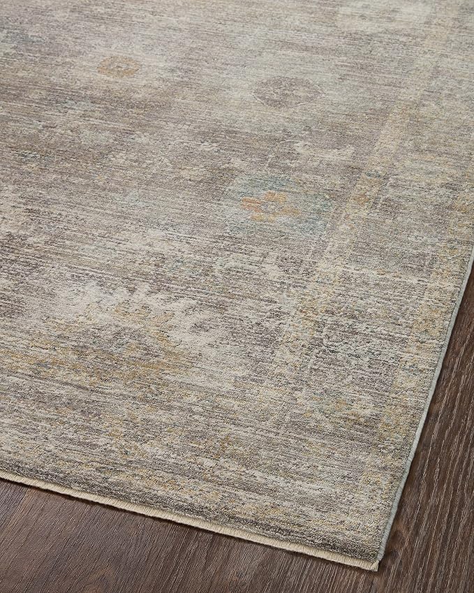 Loloi Magnolia Home by Joanna Gaines Millie Collection MIE-05 Stone/Natural 2'-7" x 12'-0", .25" Pile Height, Runner Rug