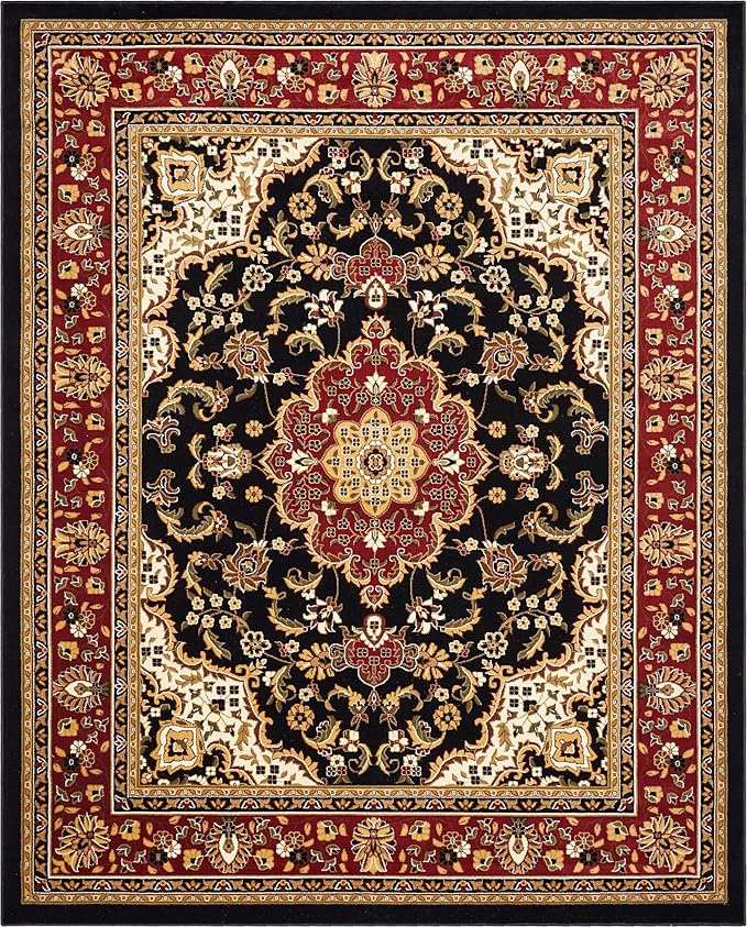 Well Woven Barclay Collection Medallion 5x7 Black Area Rug - for Living Room, Bedroom, and Dining Room