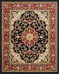 Well Woven Barclay Collection Medallion 5x7 Black Area Rug - for Living Room, Bedroom, and Dining Room