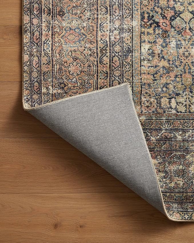 Loloi Amber Lewis Morgan Collection MOG-03 Denim/Multi 2'-0" x 5'-0" 38" Thick Accent Rug feat. CloudPile, Neutral, Room Décor, Vintage Inspired, Livingroom, Bedroom, Dining Area
