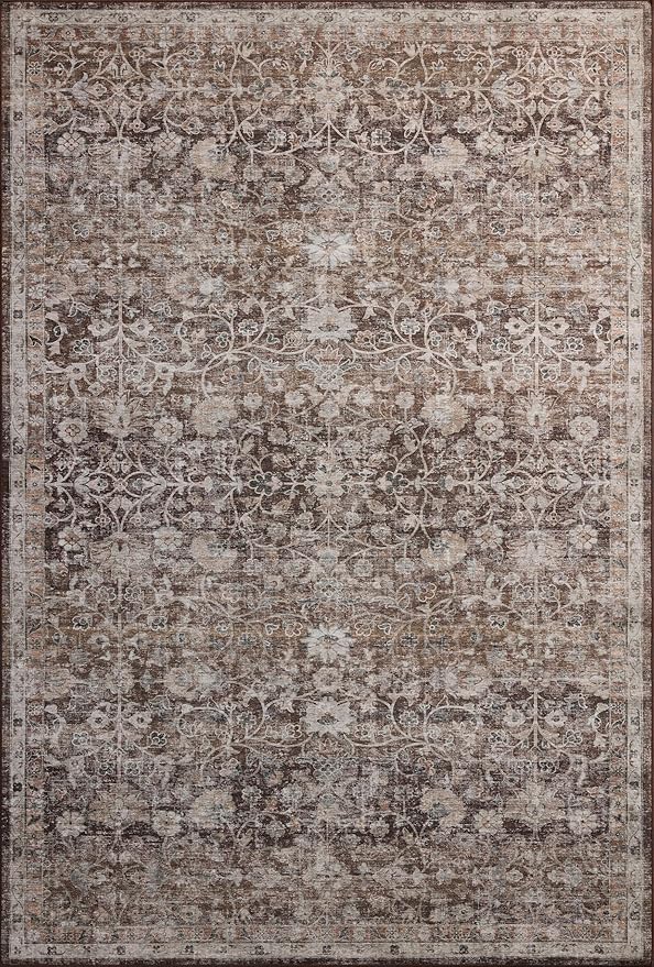 Loloi Amber Lewis Josie Collection JOS-02 Earth/Natural 2'-6" x 10'-0", .13" Pile Height, Low Profile, Machine Washable, Runner Rug