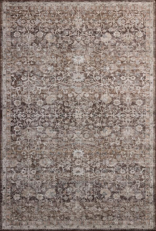 Loloi Amber Lewis Josie Collection JOS-02 Earth/Natural 2'-0" x 5'-0", .13" Pile Height, Low Profile, Machine Washable, Accent Rug
