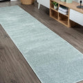 JONATHAN Y Haze Solid Low-Pile Aqua Blue Runner Rug 2x12, Coastal,Bohemian,Minimalist,Classic, Easy-Cleaning for Living Room,Bedroom,Kitchen,Pet Friendly,Non-Shedding (SEU100S-212)