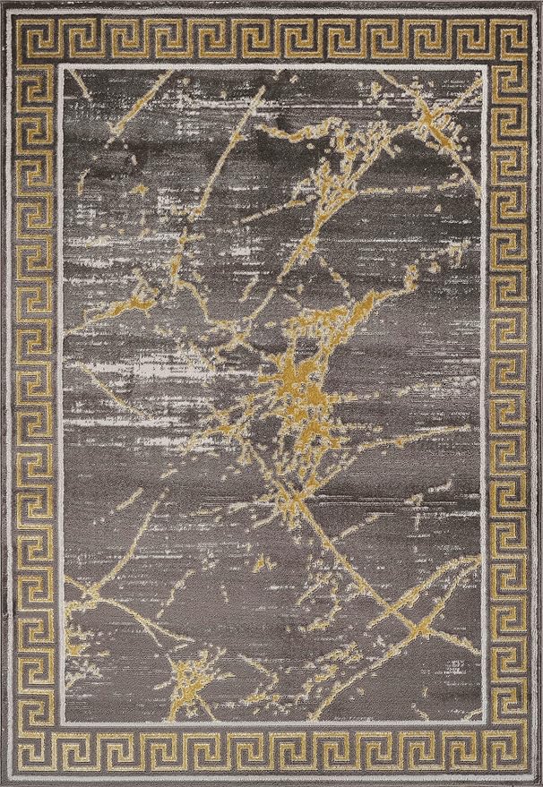 GLORY RUGS Area Rugs Marble 8x10 Brown Gold Carpet Modern Abstract Rug Living Room Dining Bedroom Rug