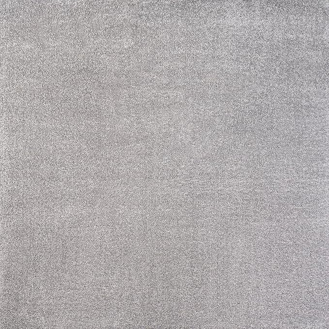 Eyely UES100K-7SQ Supersoft Haze Solid Low-Pile Indoor Area Rug, Coastal, Bohemian, Minimalist, Classic, Casual for Bedroom,Kitchen,Living Room,Non Shedding,Easy-Washing, Gray, 7' Square