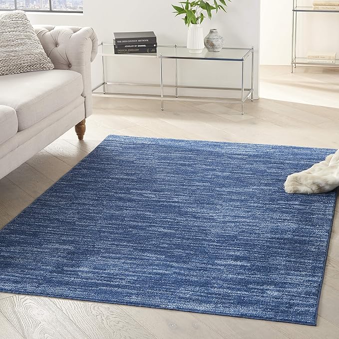 Nourison Home Nourison Essentials Navy Blue 5' x 8' Area Rug - Easy Clean, Non Shedding, Bed Room, Living Room, Dining Room, Kitchen (5' x 8')
