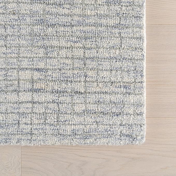 Rugs USA Melrose Light Blue/Ivory, 2'6" x 8', Handmade, Wool & Cotton, Soft and Cozy, High Traffic, Stain Resistant, Easy Clean, Durable Area Rug for Bedroom, Living Room, Dining Space, Den, Entryway