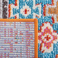 SAFAVIEH Madison Collection Area Rug - 6'7" Square, Rust & Pink, Boho Diamond Distressed Design, Non-Shedding & Easy Care, Ideal for High Traffic Areas in Living Room, Bedroom (MAD418Q)