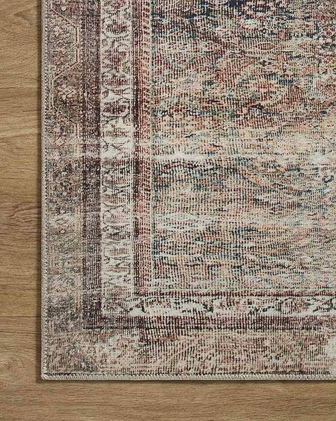 Loloi Chris Loves Julia Jules Collection JUL-09 Ink/Terracotta 5'-0'' x 7'-6'', .13" Pile Height, Area Rug