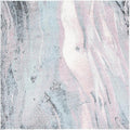 SAFAVIEH Glacier Collection Area Rug - 5'3" Square, Pink & Blue, Modern Abstract Design, Non-Shedding & Easy Care, Ideal for High Traffic Areas in Living Room, Bedroom (GLA126U)