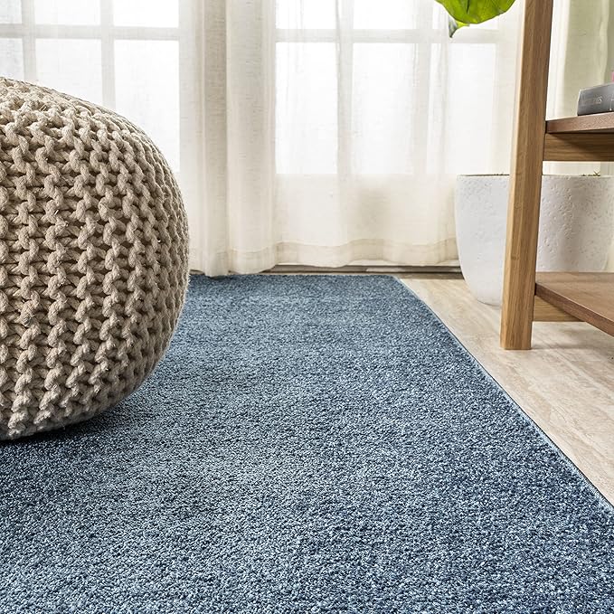 Eyely UES100C-4OV Supersoft Haze Solid Low-Pile Indoor Area Rug Casual;Contemporary;Solid;Traditional, Bedroom, Kitchen, Living Room, Easy-Cleaning, Non-Shedding, 4 X 6 Oval, Navy