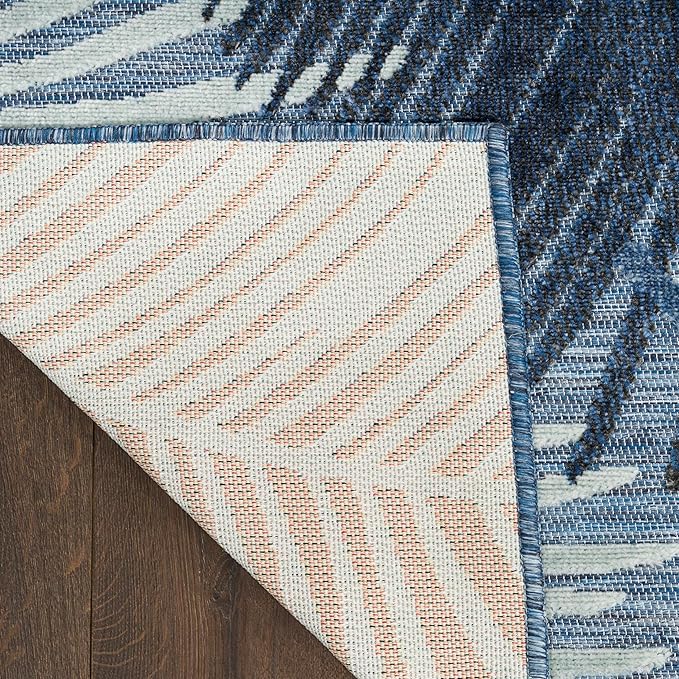 Nourison Home Suncoast Denim 9' x 12' Area Rug - Easy Clean, Non Shedding, Bed Room, Living Room, Dining Room, Kitchen (9' x 12')