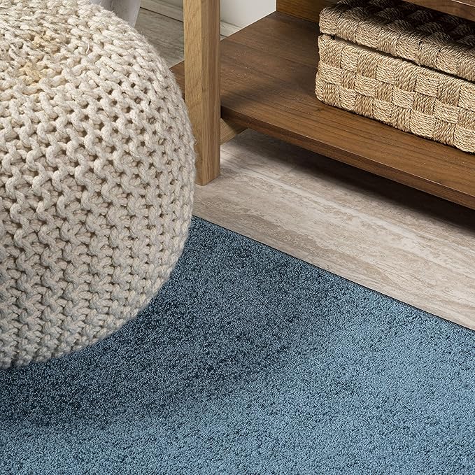 JONATHAN Y Haze Solid Low-Pile Turquoise 4x6 Oval Indoor Area Rug, Coastal,Bohemian,Minimalist,Classic, Easy-Cleaning for Living Room,Bedroom,Kitchen,Pet Friendly,Non-Shedding (SEU100H-4OV)