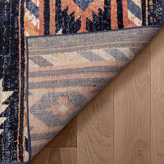 Well Woven Tulsa Lea Blue Traditional Southwestern Tribal 2'3" x 7'3" Runner Rug