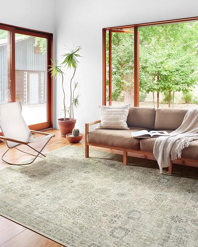 Loloi Skye Collection SKY-14 Natural/Sage 2'-3" x 3'-9" Accent Rug