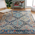SAFAVIEH Madison Collection Accent Rug - 4' x 6', Navy & Beige, Boho Diamond Distressed Design, Non-Shedding & Easy Care, Ideal for High Traffic Areas in Entryway, Living Room, Bedroom (MAD418M)