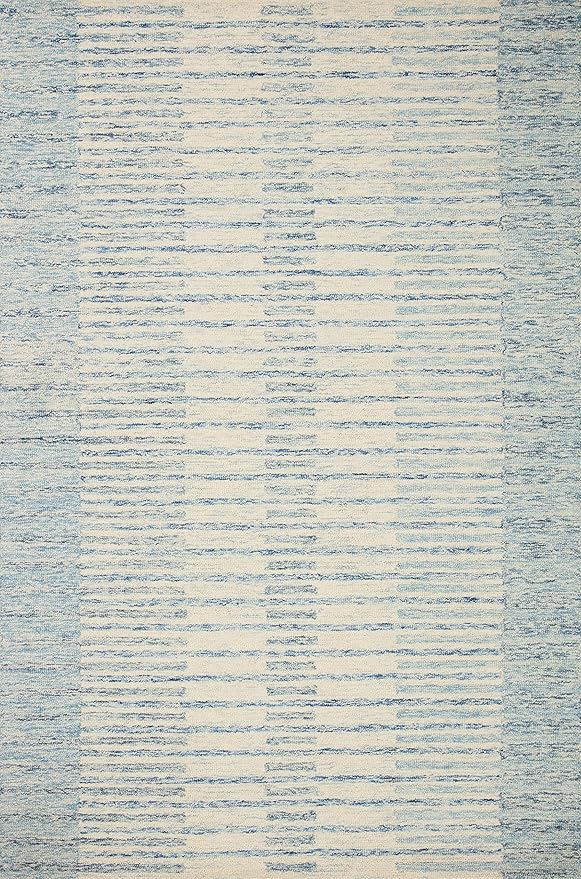 Loloi Chris Loves Julia Chris Collection CHR-01 Ivory/Denim 3'-6'' x 5'-6'', .50" Pile Height, Accent Rug