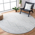 SAFAVIEH Tulum Collection Area Rug - 10' Round, Light Grey & Ivory, Moroccan Boho Tribal Design, Non-Shedding & Easy to Clean, Ideal for Living Room, Bedroom, Dining Space (TUL272F)