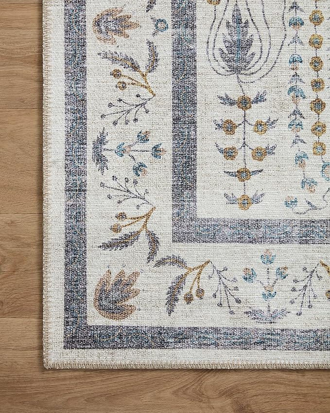 Loloi Rifle Paper Co. Maison Collection MAO-05 Wisteria Cream 2'-6" x 12'-0", .19" Pile Height, Runner Rug