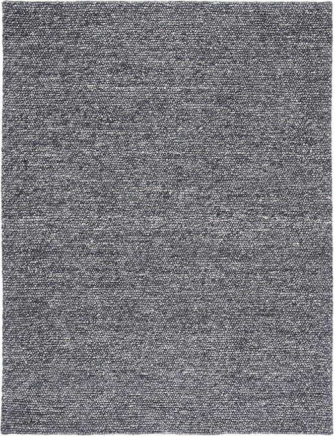 SAFAVIEH Area Rug 6x9 - Natura Collection - Dark Grey, Handmade Wool Blend, Textured Design, Ideal for Living Room, Bedroom, Dining Space (NAT620H)